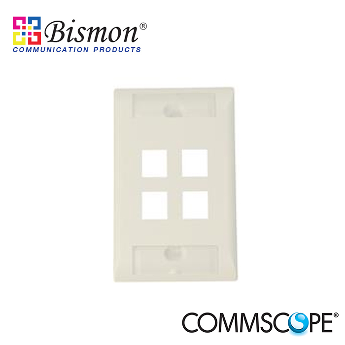 Commscope-Face-Plate-Kits-4-Port-Almond
